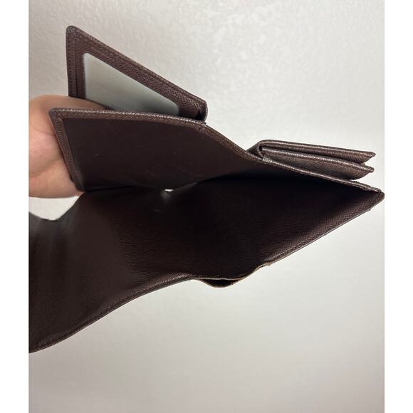 B69 Louis Vuitton Damier Ebene Trifold Wallet Monogram Compact Authentic - Picture 8 of 11